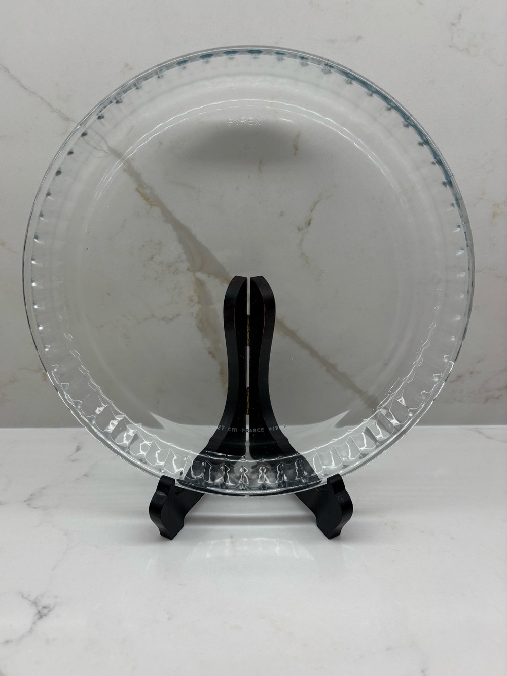 Pyrex Glass Tart Quiche Dish Plate Fluted Scalloped Edge Made in France 27cm
